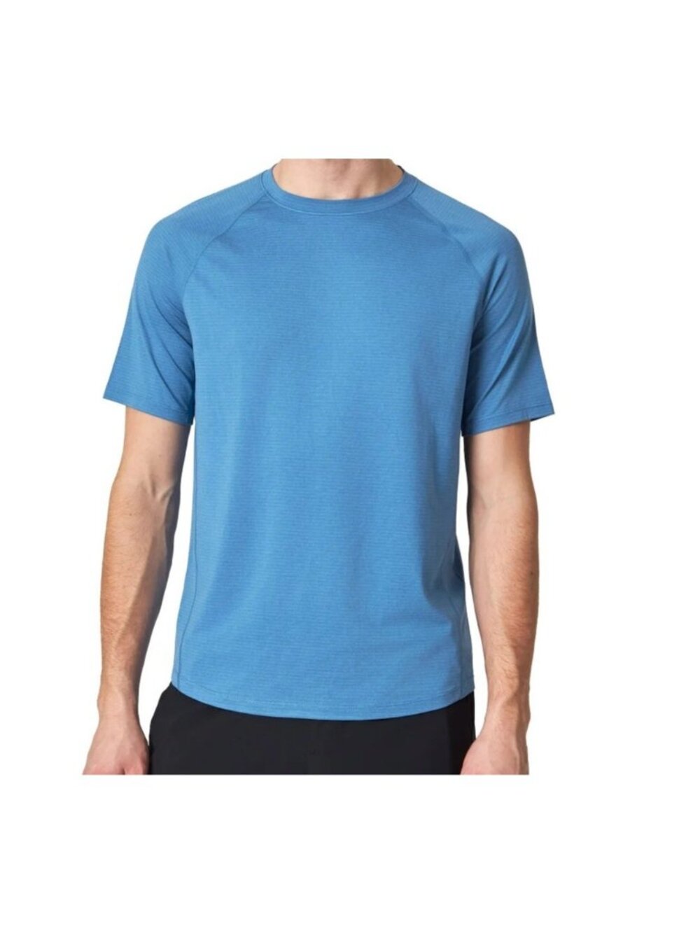 NWT Mondetta Men's M Blue Active Stripe Tee 4-Way Stretch